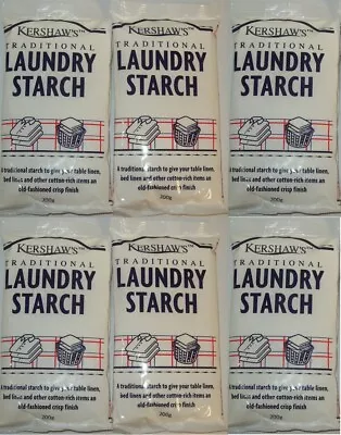 6 X Kershaw's Traditional Laundry Washing Starch For Crisp Cotton Linen 200g • £36.99