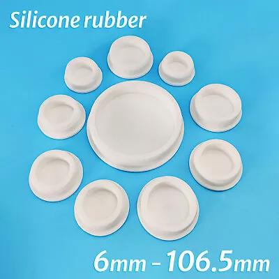 Silicone Rubber Round Hole Plugs Blanking End Cap Tube Pipe Insert Bung White • $4.89