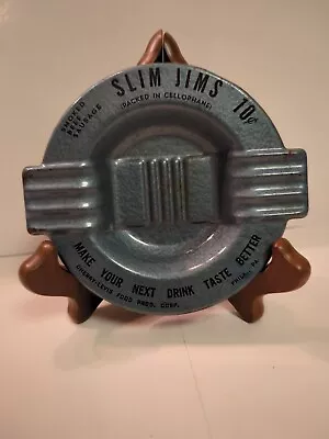 Vintage Slim Jim Advertising Ashtray ~ Pressed Steel ~ Philadelphia  PA. • $9.99