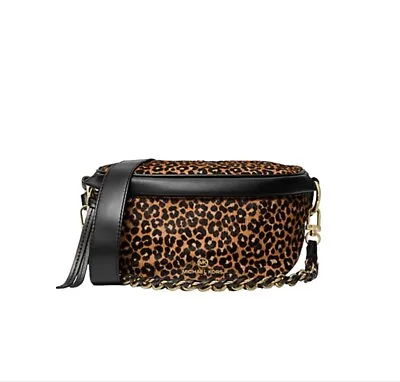 NWT MICHAEL KORS Slater Extra-Small Leopard Print Calf Hair Sling Pack • $198