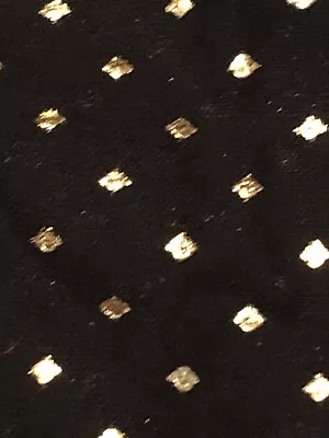 Black Cotton Fabric W/tiny Raised Metallic Gold Triangles - 44”x 90 Craft/quilt • $16