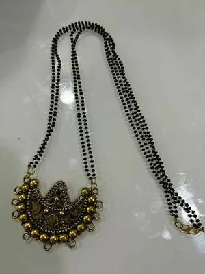 $21.49 • Buy Indian 22  Long  Antique Gold Stylish Fancy Mangalsutra Chain Necklace Jewelry