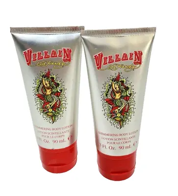 Ed Hardy Villain Shimmering Body Lotion Set 90ml Discontinued 2 Tubes Brand New • $18.39