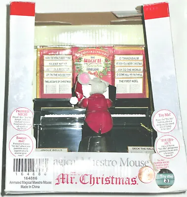 Mr. Christmas Magical Maestro Mouse 2013 -animated Piano 12 Music Sheets -nidb • $120.05