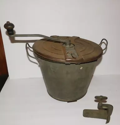 Neat Vintage Landers Frary & Clark Metal Bread Maker Bucket With Crank & Clamp • $39.95