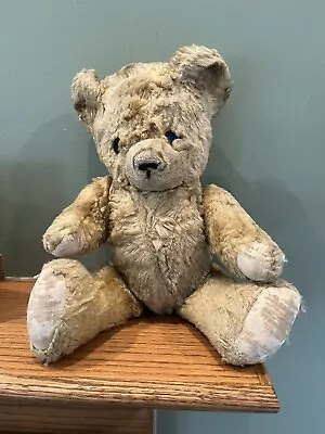 Vintage Button Eyes Jointed Teddy Bear For Restoration • $29.99