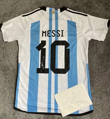 Lionel Messi #10 Hand Signed Football Shirt With COA • £500
