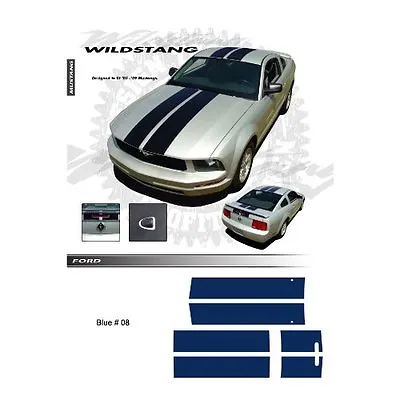 Ford Mustang 2005 To 2009 Wildstang Blue Body Graphic Kit • $117.99