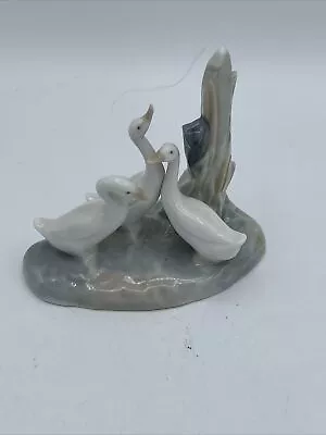 NAO Llardo Daisa 3 Geese Porcelain Sculpture Figurine Made In Spain 4.5’’ • $38.78