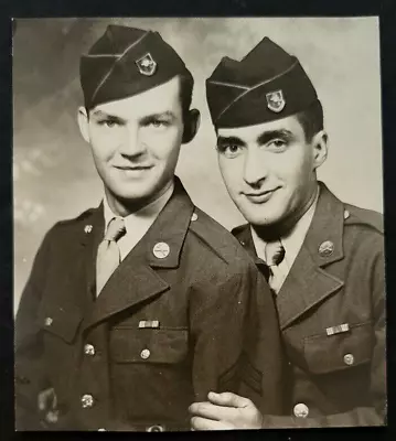 WWII Era US Military Soldiers In Uniform Original Photo 1945 • $28.20