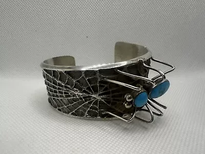 PRESTON MONONGYE - HOPI / (1927-1986) BRACELET SPIDER Turquoise  SILVER  Cuff • $4999.49