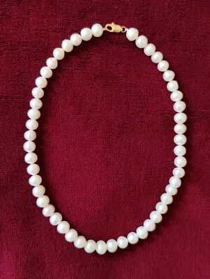 Genuine Cultured Freshwater Pearl 10mm Necklace 16  • $20