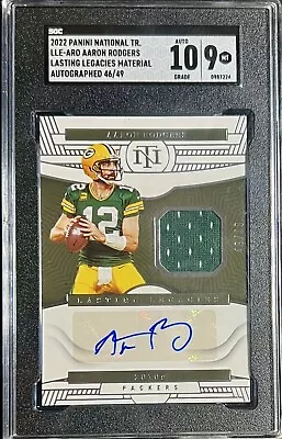 2022 National Treasures Aaron Rodgers Lasting Legacies Jersey /49 SGC 9 Auto 10 • $379.99