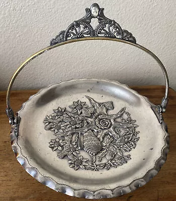 Antique Pairpoint MFG Co Quadruple Silver Plate Brides Cake Footed Handle Basket • $40