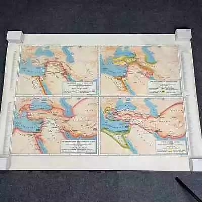 Vintage Holy Land Empires Biblical Wall Map Isaiah Jeremiah Sunday School • $79.95