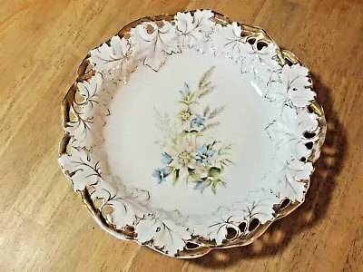 Antique C.T. Carl Tielsch Germany Porcelain Fruit Bowl Floral Blue Bells 12  • $24.95