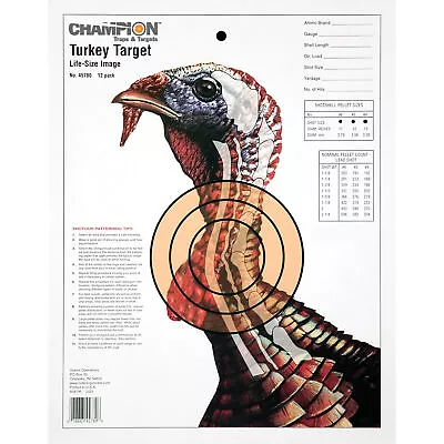 Champion Sight-In Life-Size Turkey Paper Target High Contrast 12/pack 45780 • $8.21
