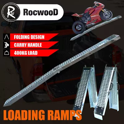 Ramps Steel Folding Pair 1.8 Metre 400KG Trailer Motorbike Ride On Mower • $116.33