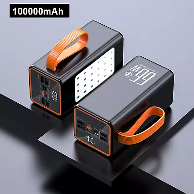 $124.06 • Buy 5-USB 66W Power Bank LED 100000mAh USB Fast Charging Powerbank External Battery