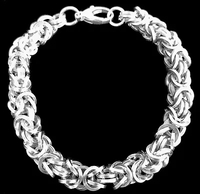 New Men's .925 Sterling Silver Square Byzantine Bracelet 8.5 Inches Handmade • $69.95