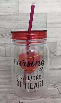 Double Wall Insulated Mason Jar Plastic Drinking Cups Nurse's Day Gift 20oz  • $15