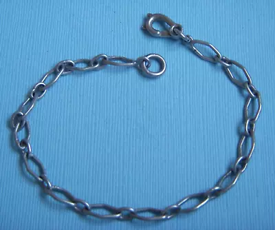 Vintage 8 1/4  Single Link Sterling Charm Bracelet • $24.99