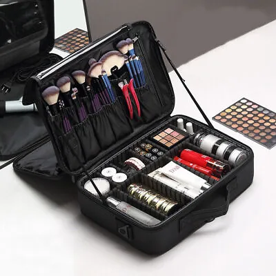Professional Travel Makeup Train Case Portable Cosmetic Organizer Storage Bag US • $29.99