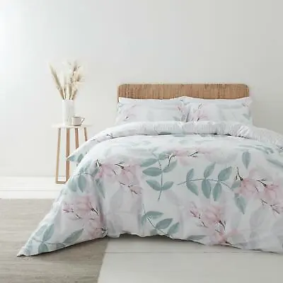 £56.99 • Buy Bianca Floral Duvet Cover Set 400TC 100% Cotton Soft Bed Linen Anise/Amethyst