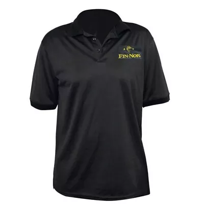 Extra Large Fin-Nor Black Polo Shirt-Breathable Fabric Fishing Shirt With Collar • $29.95