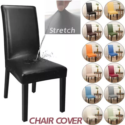 1/4/6/8PCS PU Leather Dining Chair Covers Slipcover Waterproof Durable Removable • $15.99