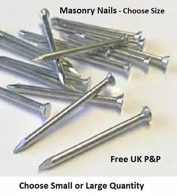 Masonry Nails For Concrete Masonary & Brick - Hardened Pins - FREE UK P&P • £0.99