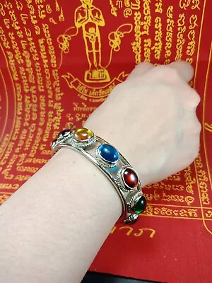 Bracelet Naga Eye Lp Somporn Gems Stone Multi Color Holy Charming Thai Amulet 88 • $57