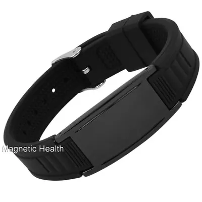 Mens Magnetic Silicone Health Wristband Sports Bracelet Arthritis Pain Relief 12 • £22.99