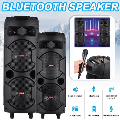 6000W Bluetooth Speaker Sub Woofer Portable Heavy Bass Sound System Party & Mic • $55.99