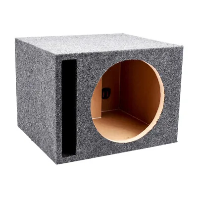 QPower Single 12  Vented Heavy Duty Slot Ported Carpeted Subwoofer Enclosure Box • $59.99