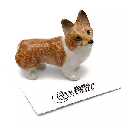 Little Critterz Dog - Pembroke Corgi  Sasha  - Miniature Porcelain Figurine • $12.99