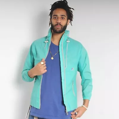 K Way Mens Zip Up Vintage Windbreaker Jacket -Green - Size Small S (E7) • $27.77