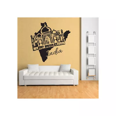 India Map Landmarks Rest Of The World Wall Stickers Home Decor Art  WS-32862 • £15.98