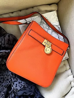 New Michael Kors Hamilton Traveler Crossbody Bag Pebbled Leather Tangerine • $139