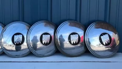 4 Black Chrome Hub Caps Buick Tri-Shield Car Logo Vintage  • $45.55