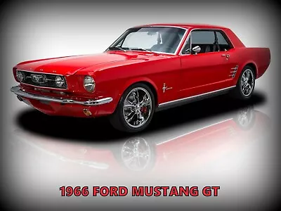 1966 Ford Mustang GT In Red NEW Metal Sign: Pristine Restoration! • $19.99