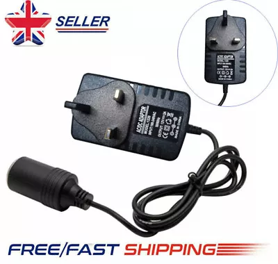 Car Cigarette Lighter 240V 3Pin Mains Plug To 12V Socket Adapter Converter • £6.57