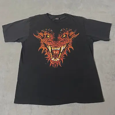 Hero Buff Dragon T Shirt Tee Adult Size XL Double Sided Men's Goth Short Sleeve • $38