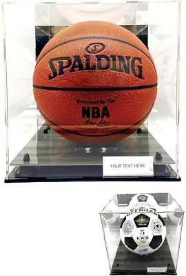 Basketball Display Case Full Size Clear Acrylic With Mirror & 2 Level Riser UV • $56.88