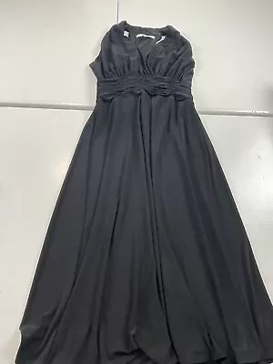 Evan Picone Dress Size 10 Empire Waist Black Flowy Sleeveless Classic Wear • $29.99