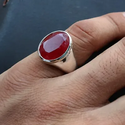 Garnet Men's Ring 925 Sterling Silver Band Handmade Jewelry Ring All Size AK54 • $15.98