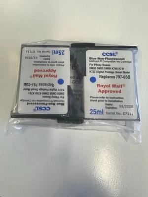 £4.99 • Buy 2 X Pitney Bowes Blue Compatible Ink Cartridge Dm50 Dm55 K700 K721 