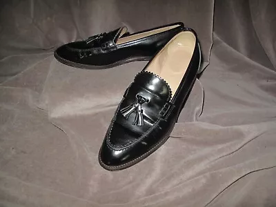 J.CREW Women's Biella Black Patent Leather Tasseled Slip-On 9.5 Made In Italy • $34.97