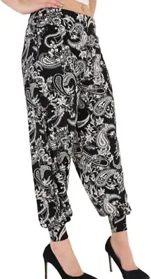 Harem Pants For Women UK Plain & Printed - Full Length Ankle Cuff Stretchy Styli • £12.99