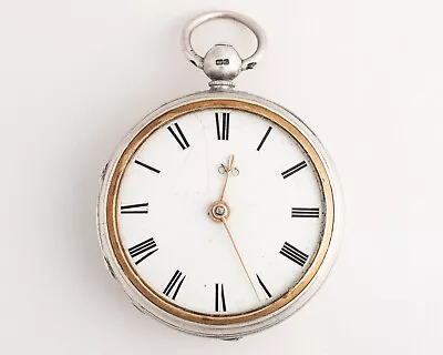 Antique Fusee Verge Pocket Watch Ellicott  London 6584 In Silver Case 47mm • $195